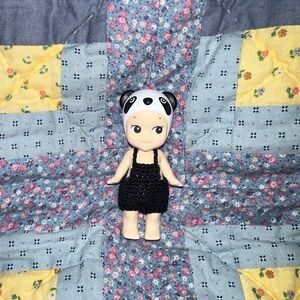 Sonny Angel crochet black overalls